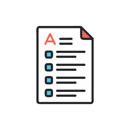 Educational Exam Sheet Iconのイラスト素材