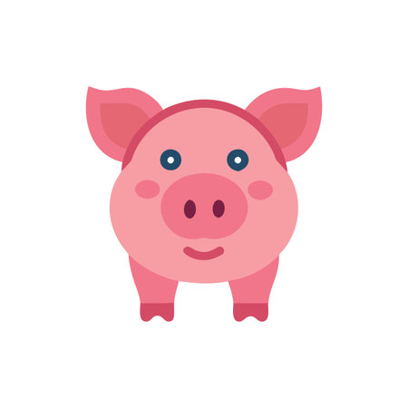 Pig Icon for Farm and Agricultureのイラスト素材