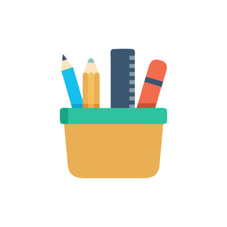 Pencil Case Icon for School Suppliesのイラスト素材