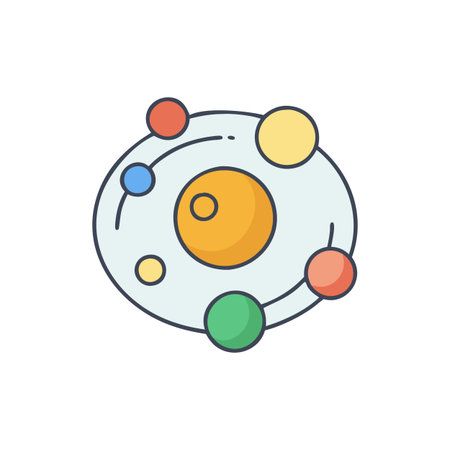 Minimalist Solar System Iconのイラスト素材
