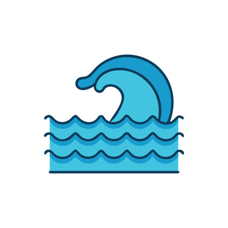 Marine Wave Icon for Ocean Aestheticsのイラスト素材
