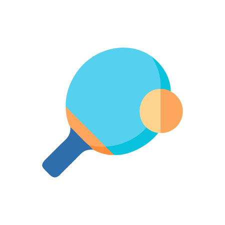 Table tennis icon in flat color style. Sport activity competition game competitionのイラスト素材