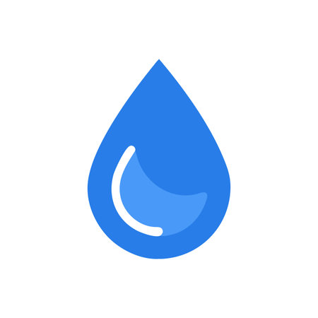 Water drop icon isolated on white background. Flat design. Vector Illustrationのイラスト素材
