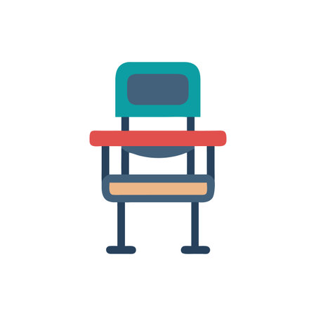 school chair icon over white background. colorful design.  vector illustrationのイラスト素材