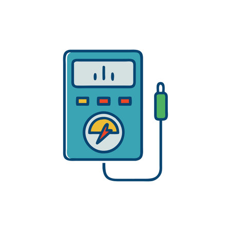 multimeter device icon over white background, fill style, vector illustration