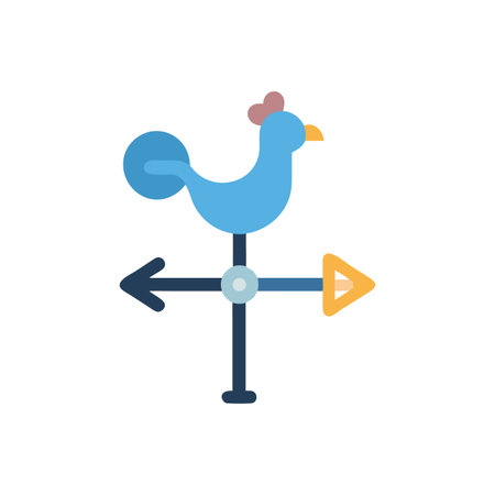 Weather vane flat icon isolated on white background. Vector illustration.のイラスト素材