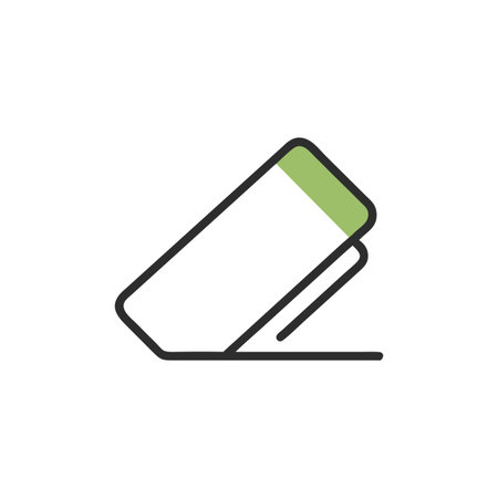 Eraser icon in flat style. Pencil vector illustration on white isolated background. Notebook business concept.のイラスト素材