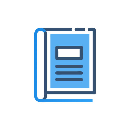 Book icon. Vector illustration, flat design. Editable stroke.のイラスト素材