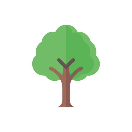 Tree icon in flat color style. Nature forest environment ecology green environmentのイラスト素材