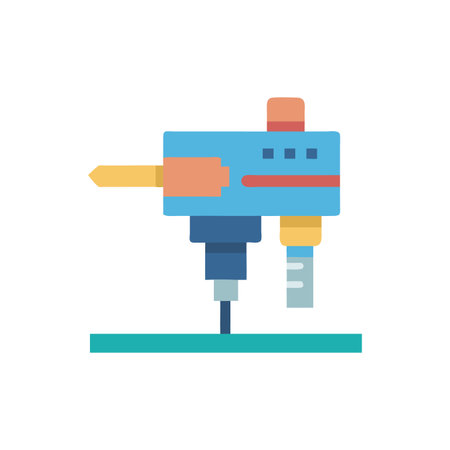 Boring Machine Design Vector Illustrationのイラスト素材
