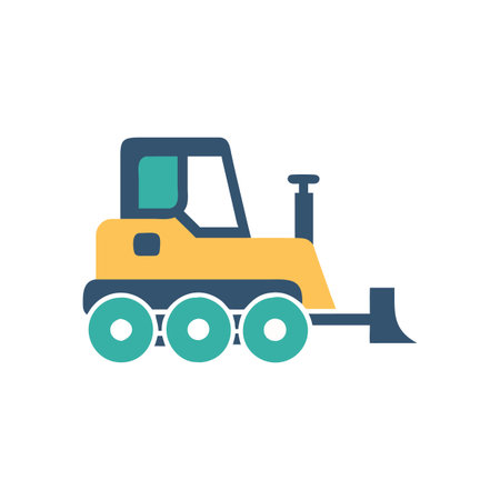 Dynamic Bulldozer Design Graphic Icon