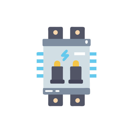 Creative Circuit Breaker Icon for Electrical Applicationsのイラスト素材