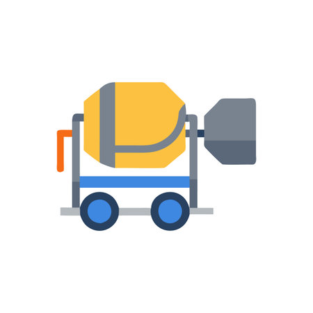 Concrete Mixer Icon Design for Construction Workのイラスト素材