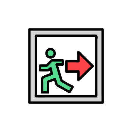 Creative Emergency Exit Sign Illustration for Safety Planningのイラスト素材