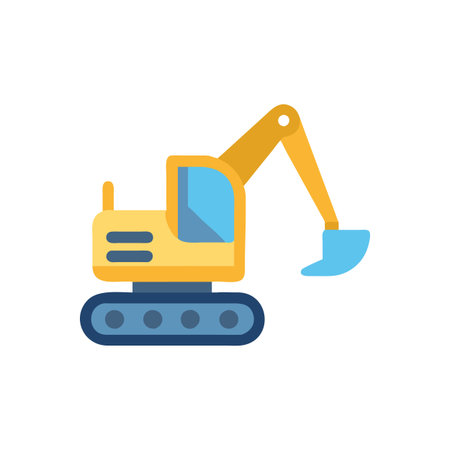 Creative Excavator Illustration for Earth Moving Projectsのイラスト素材