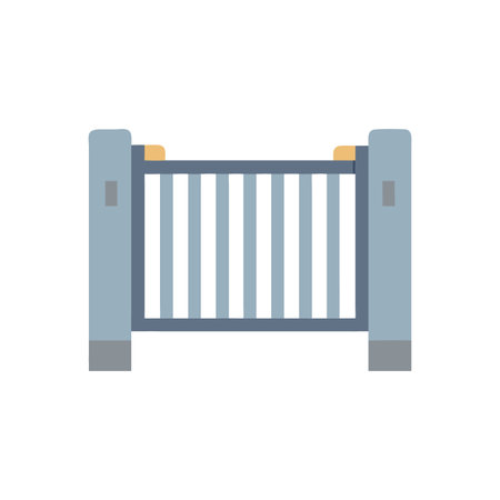 Modern Metal Gate Icon Illustrationのイラスト素材