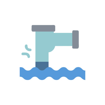 Modern Overflow Pipe Icon Illustrationのイラスト素材