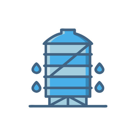 Rainwater Harvesting Tank Icon for Storageのイラスト素材