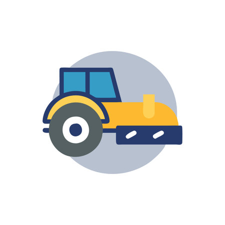 Construction Roller Compactor Symbol for Projectsのイラスト素材