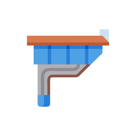 Roof Gutter Icon for Efficient Drainageのイラスト素材