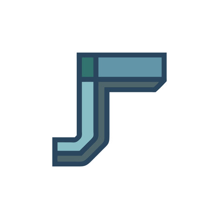 Icon of Roof Gutter Elbow for Constructionのイラスト素材