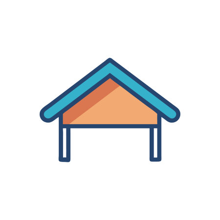 Roof Overhang Icon for Construction Safetyのイラスト素材