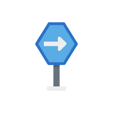 Dynamic Detour Sign Icon for Road Safetyのイラスト素材