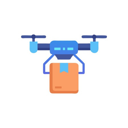 Creative Delivery Drone Illustration for Package Deliveryのイラスト素材