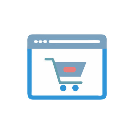 Creative Online Shopping Cart Iconのイラスト素材