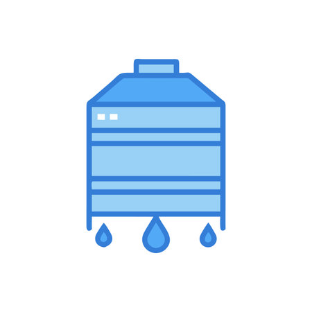 Detailed Rainwater Harvesting Tank Iconのイラスト素材