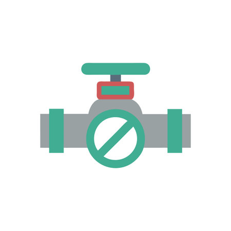 Shut-Off Valve Icon for Plumbing Controlのイラスト素材
