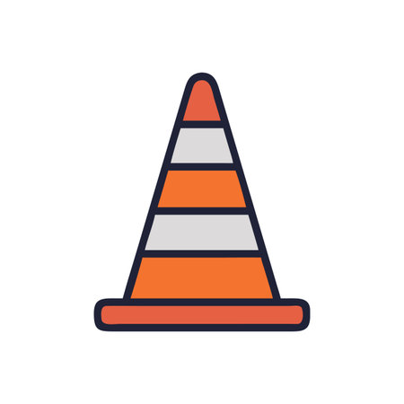Functional Traffic Cone Icon for Construction Sitesのイラスト素材