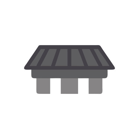 Robust Tar Roof Icon for Residential Constructionのイラスト素材