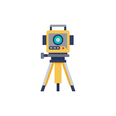 Accurate Theodolite Machine Icon for Surveyingのイラスト素材