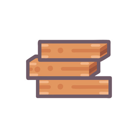 Functional Wood Beam Icon for Modern Architectureのイラスト素材