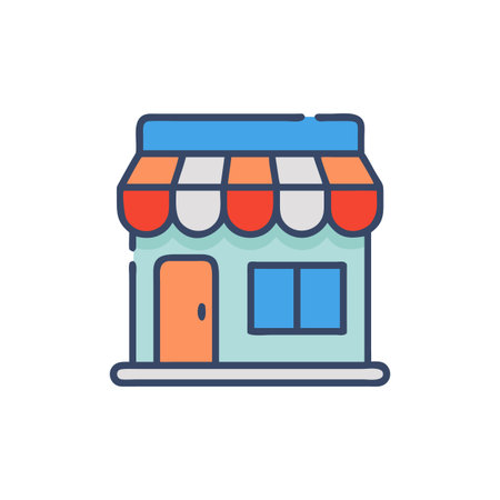 Chic Storefront Design Icon for Businessesのイラスト素材