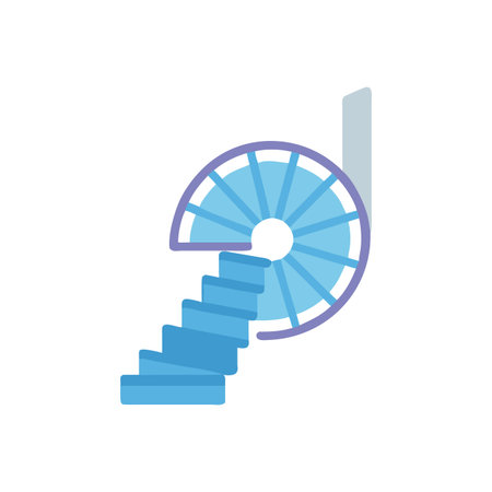 Stylish Spiral Stair Icon for Modern Homesのイラスト素材