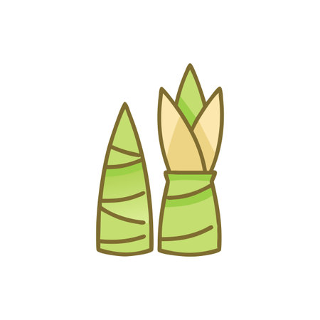 Bamboo Shoots Fresh Vegetable Illustrationのイラスト素材