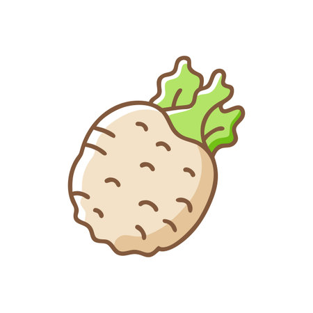 Vibrant Celeriac Fresh Vegetable Iconのイラスト素材