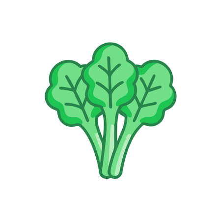 Unique Chinese Broccoli Vegetable Representationのイラスト素材