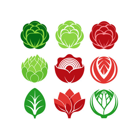 Set of colorful flower icons. Vector design elements for your application or corporate identity.のイラスト素材