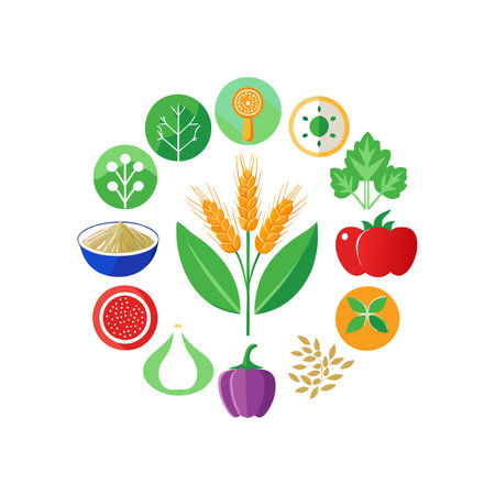Vegetables and fruits icons set. Healthy food vector illustration.のイラスト素材