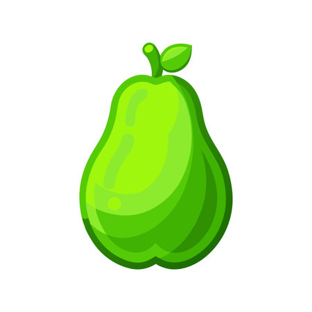 Green pear icon. Cartoon illustration of green pear vector icon for web designのイラスト素材
