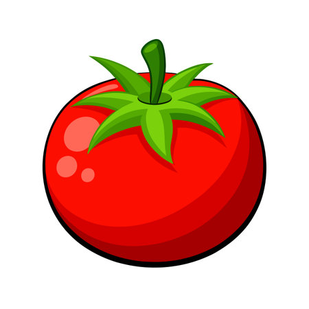 Tomato icon. Cartoon illustration of tomato vector icon for web designのイラスト素材