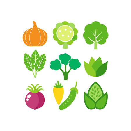 vegetables icons over white background. colorful design. vector illustrationのイラスト素材