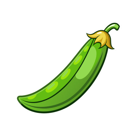 Pea icon, cartoon style. Isolated on white background.のイラスト素材