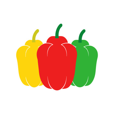 Bell pepper flat icon isolated on white background for your web and mobile app designのイラスト素材