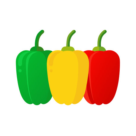 Bell pepper icon. Flat illustration of bell pepper vector icon for web designのイラスト素材
