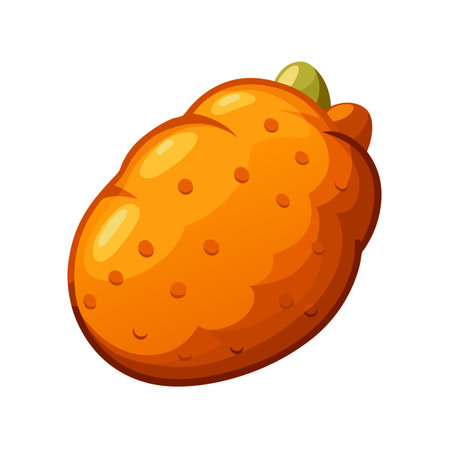 Cute cartoon orange potato isolated on white background. Vector illustration.のイラスト素材