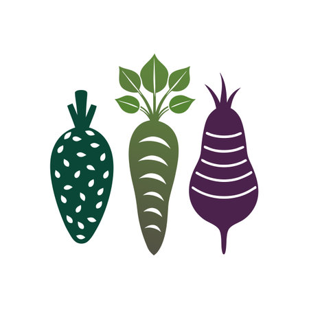 Vegetable icon. Carrot and turnip. Vector illustrationのイラスト素材